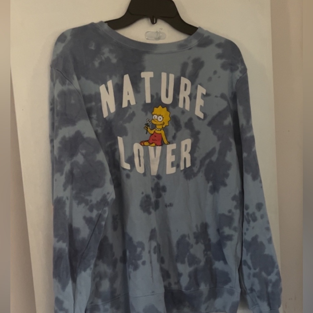 Tie dye blue Simpsons sweatshirt